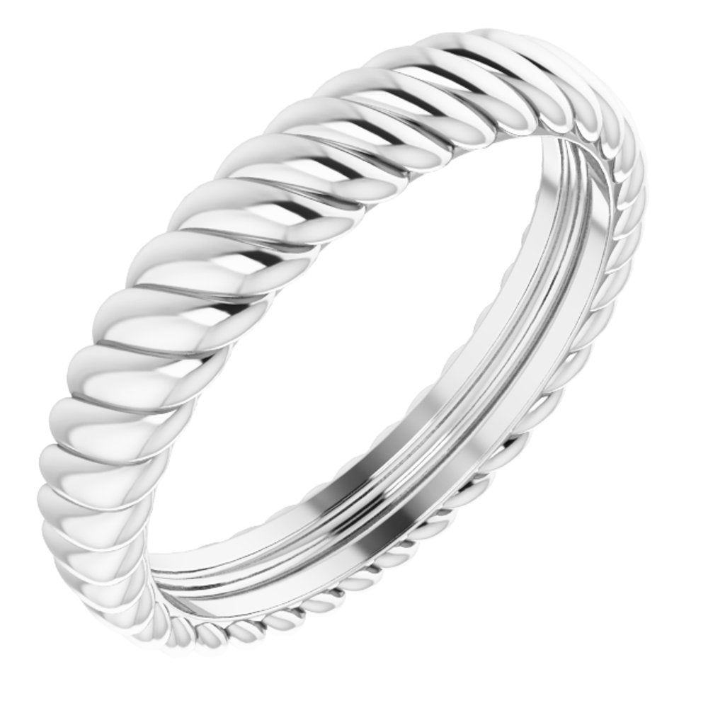 Sterling Silver 3.5 mm Rope Comfort-Fit Band Size 6
