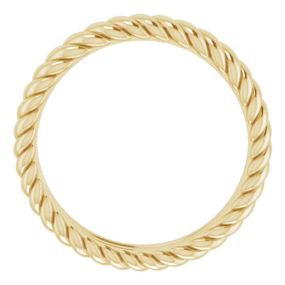 14K Yellow Gold 3.5 mm Rope Comfort-Fit Band Size 4.5

