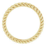 14K Yellow Gold 3.5 mm Rope Comfort-Fit Band Size 4.5
