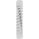14K White Gold 3.5 mm Rope Comfort-Fit Band Size 7
