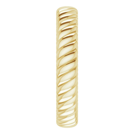 10K Yellow Gold 3.5 mm Rope Comfort-Fit Band Size 6.5
