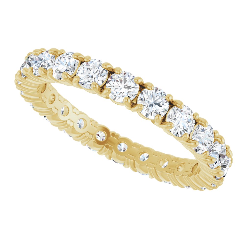 14K Yellow Gold 1 1/3 CTW Natural Diamond Eternity Band Size 5.5