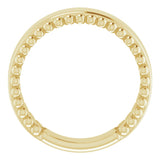 14K Yellow Engravable Beaded Ring