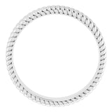 14K White 5.25 mm 3-Layered Stacked Rope Band Size 7