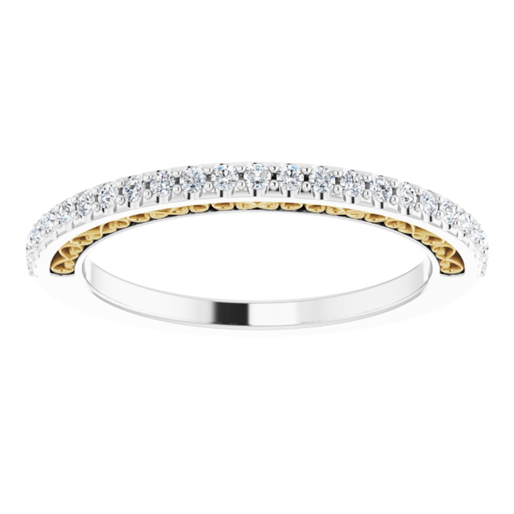 14K White/Yellow 1/5 CTW Natural Diamond Anniversary Band