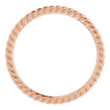 14K Rose 1.3 mm Skinny Rope Band