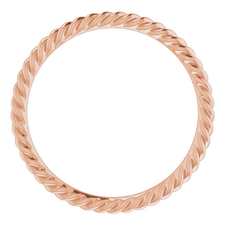 14K Rose 1.3 mm Skinny Rope Band