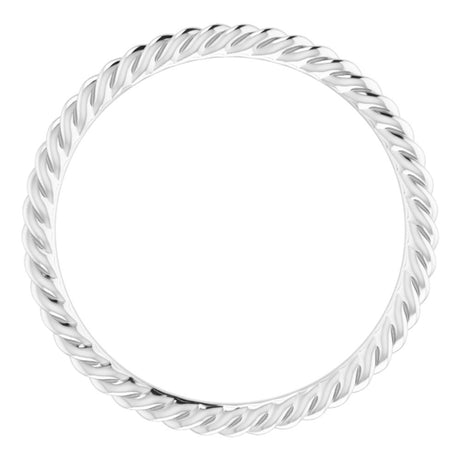 Sterling Silver 1.3 mm Skinny Rope Band Size 6