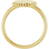 14K Yellow Engravable Beaded Ring