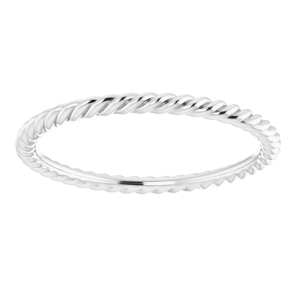 Sterling Silver 1.3 mm Skinny Rope Band Size 6