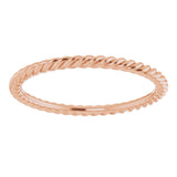 14K Rose 1.3 mm Skinny Rope Band