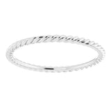 Sterling Silver 1.3 mm Skinny Rope Band Size 7