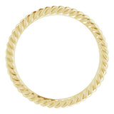 14K Yellow Gold 1.3 mm Skinny Rope Band Size 4