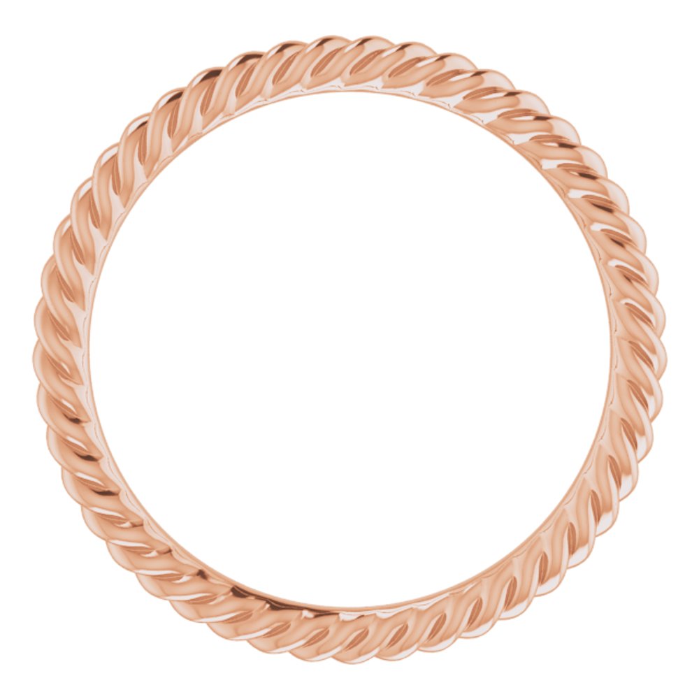 14K Rose 1.3 mm Skinny Rope Band