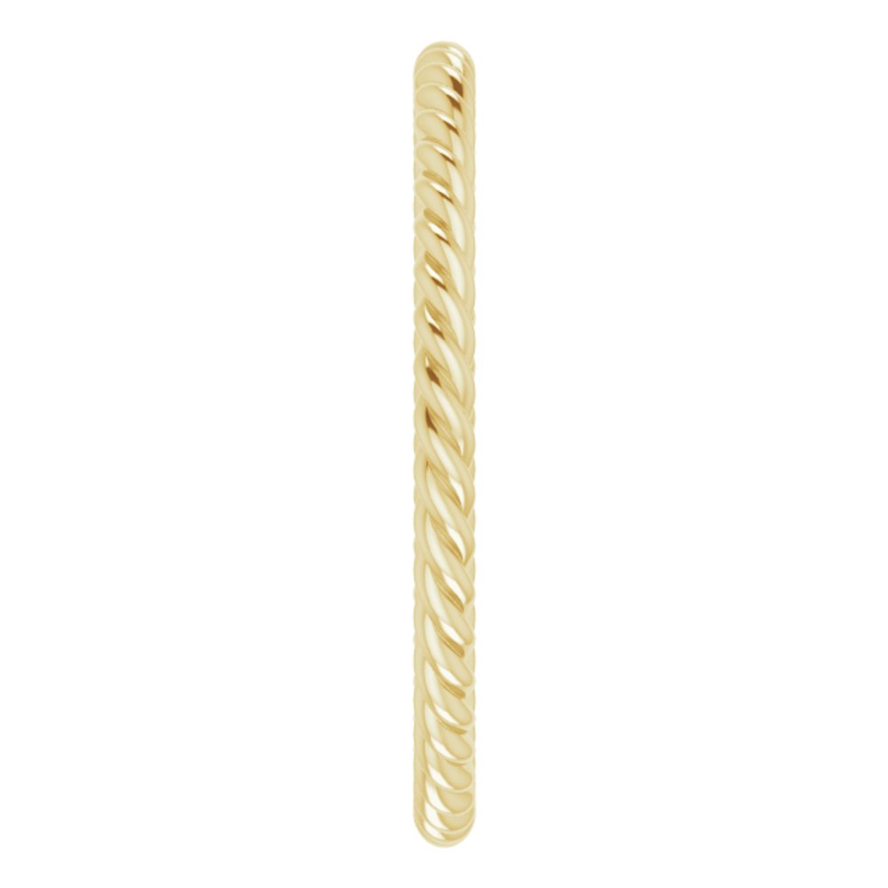 10K Yellow Gold 1.3 mm Skinny Rope Band Size 5