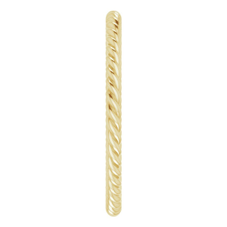 10K Yellow Gold 1.3 mm Skinny Rope Band Size 5
