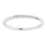 14K White 1.3 mm Skinny Rope Band