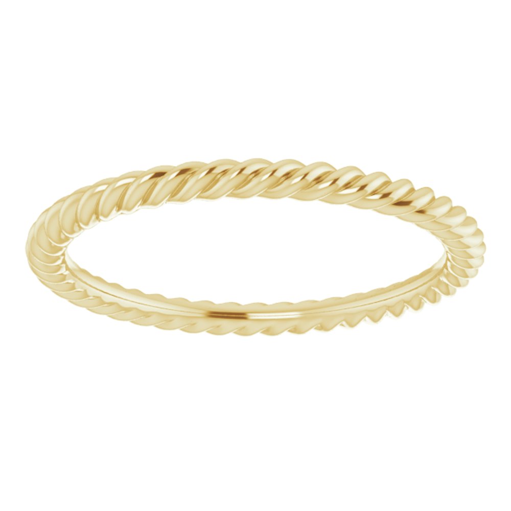 14K Yellow Gold 1.3 mm Skinny Rope Band Size 4