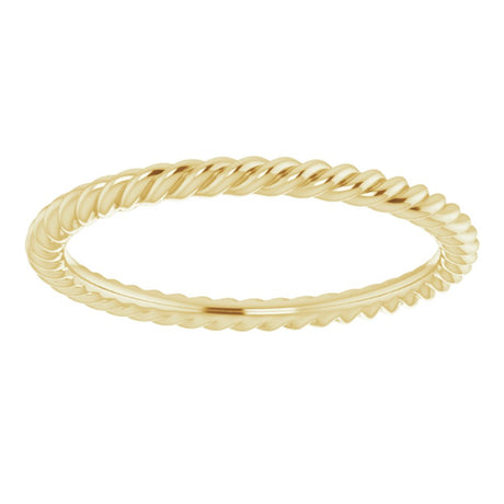 14K Yellow Gold 1.3 mm Skinny Rope Band Size 4