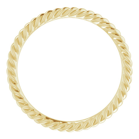 10K Yellow Gold 1.3 mm Skinny Rope Band Size 5