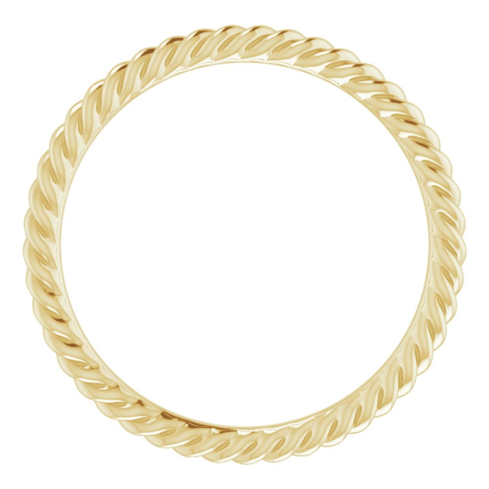 10K Yellow Gold 1.3 mm Skinny Rope Band Size 5
