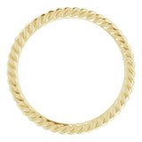 10K Yellow Gold 1.3 mm Skinny Rope Band Size 5