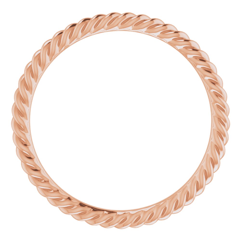 14K Rose Gold 1.3 mm Skinny Rope Band Size 5
