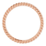 14K Rose Gold 1.3 mm Skinny Rope Band Size 5