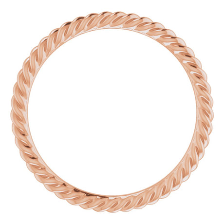 14K Rose Gold 1.3 mm Skinny Rope Band Size 5