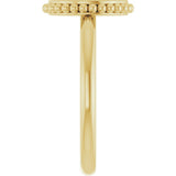 14K Yellow Engravable Beaded Ring