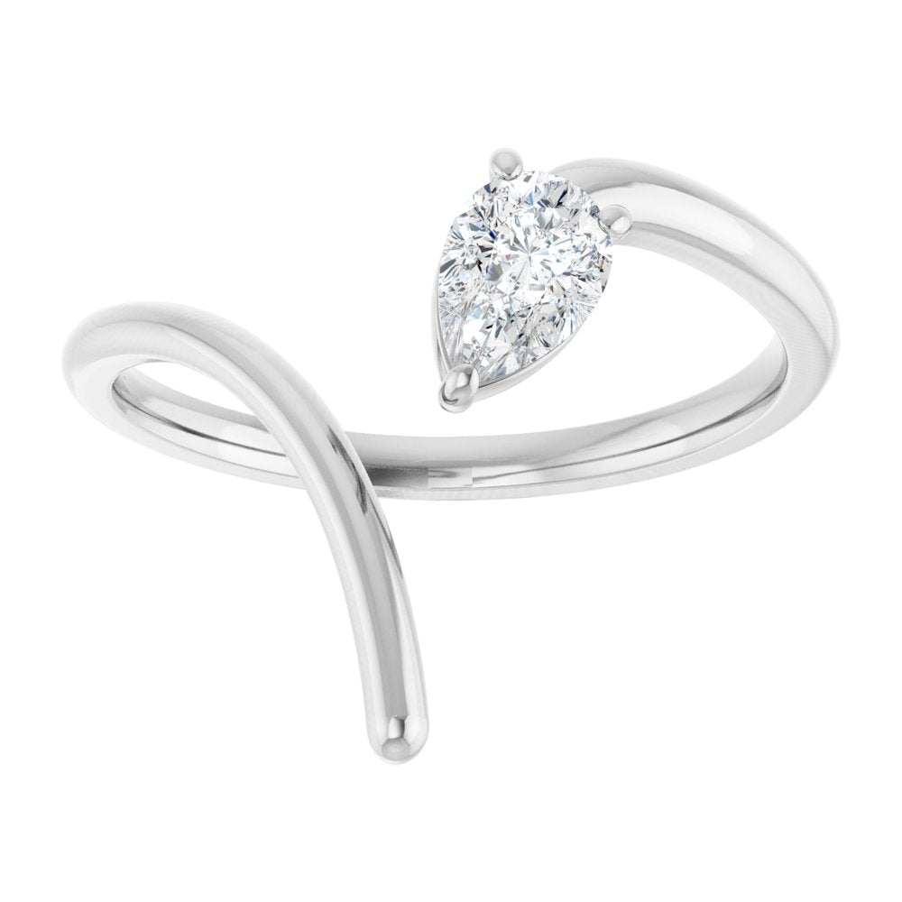 14K White Gold 1/3 CTW Natural Diamond Negative Space Ring