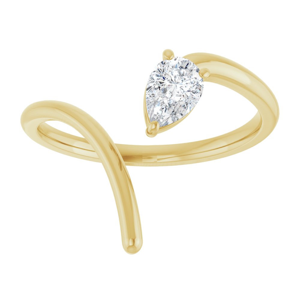 14K Yellow 1/3 CT Lab-Grown Diamond Negative Space Ring