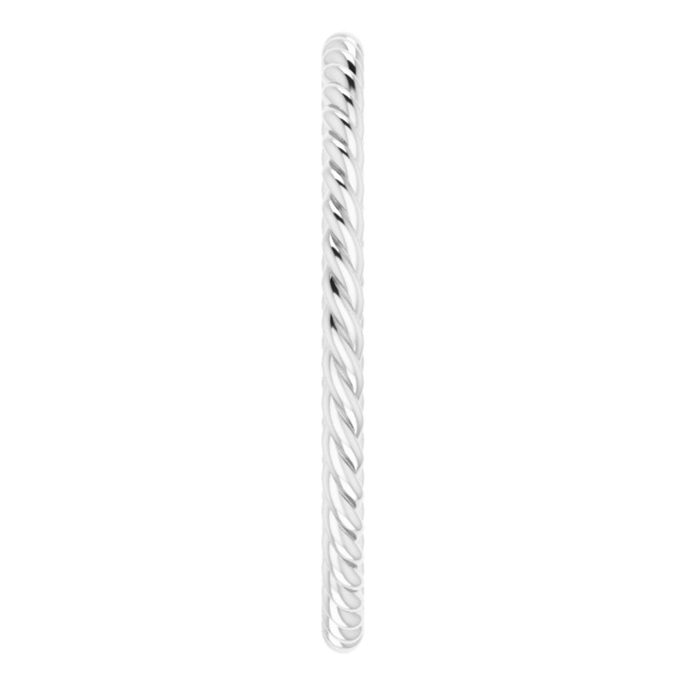 Sterling Silver 1.3 mm Skinny Rope Band Size 7
