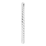 14K White Gold 1.3 mm Skinny Rope Band Size 4