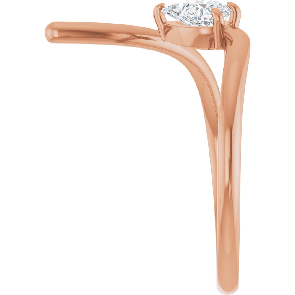 14K Rose Gold 1/3 CT Lab-Grown Diamond Negative Space Ring