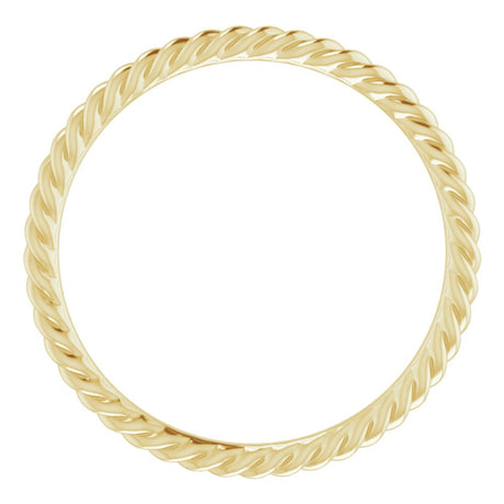 18K Yellow 1.3 mm Skinny Rope Band Size 7.5