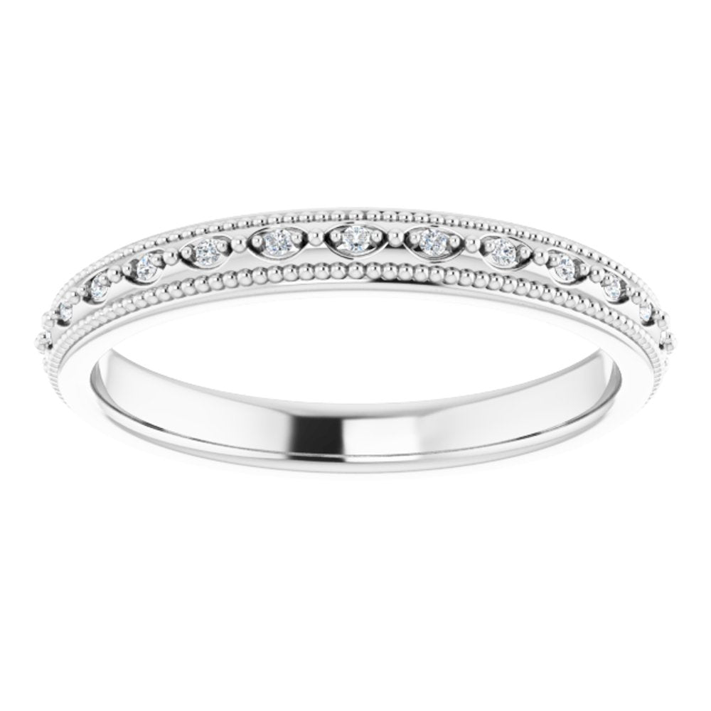 14K White .05 CTW Natural Diamond Matching Band