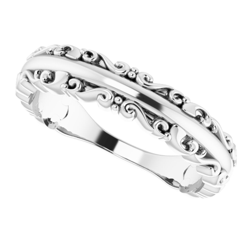 14K White Stackable Ring