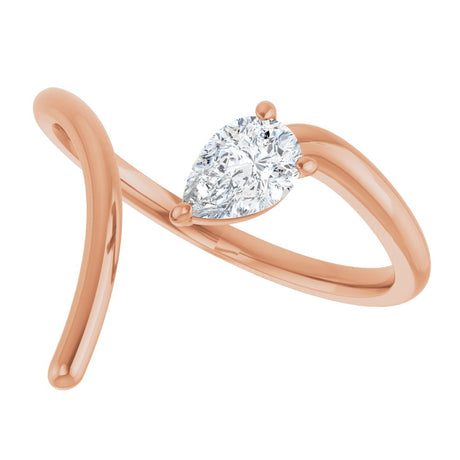 14K Rose 1/3 CT Lab-Grown Diamond Negative Space Ring