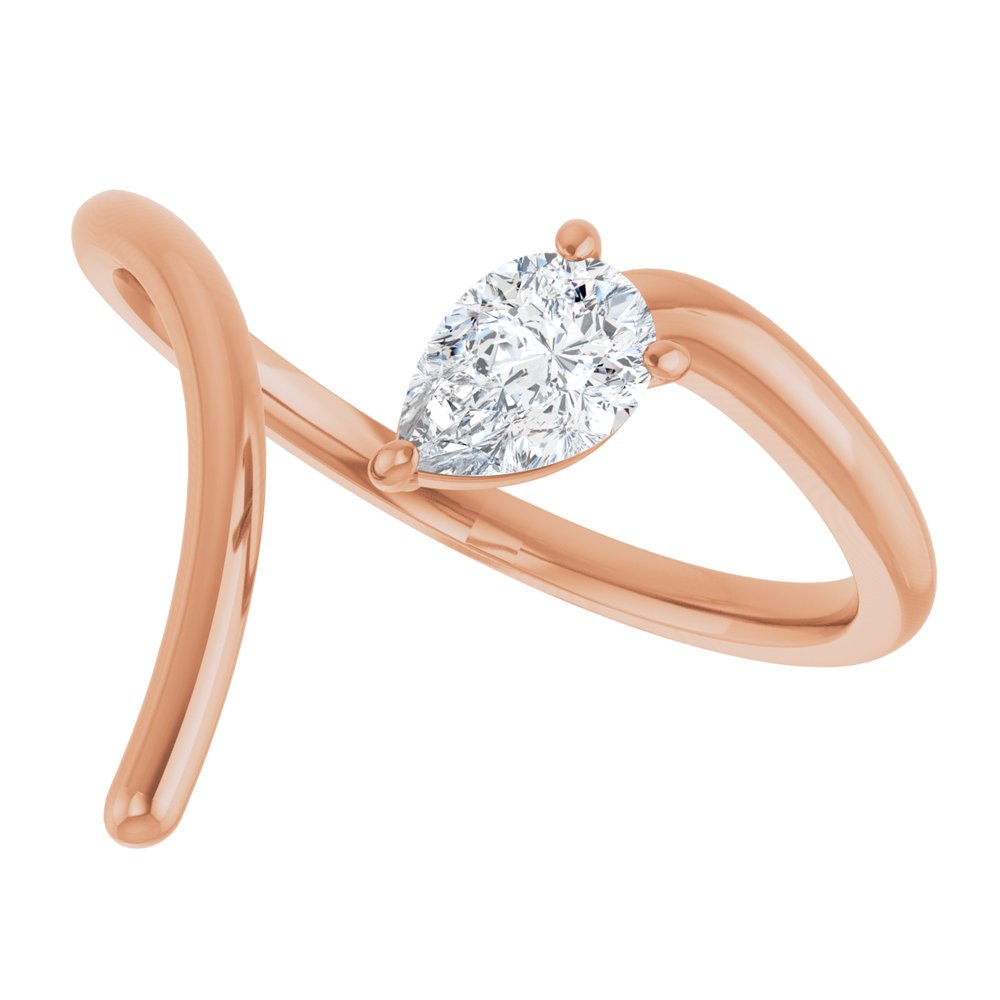 14K Rose 1/3 CT Lab-Grown Diamond Negative Space Ring