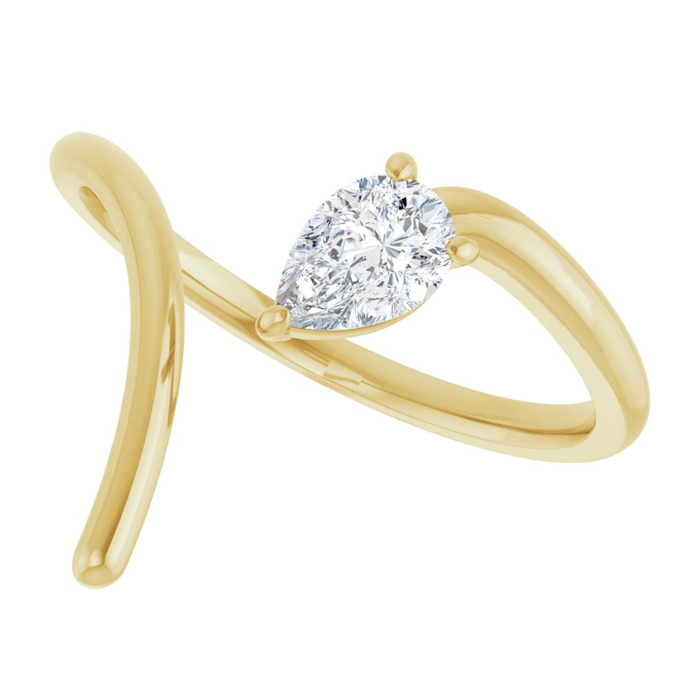 14K Yellow 1/3 CT Lab-Grown Diamond Negative Space Ring