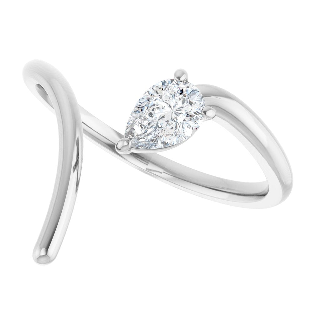 14K White 1/3 CT Lab-Grown Diamond Negative Space Ring