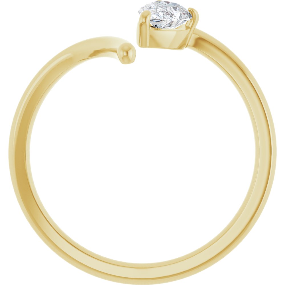 14K Yellow 1/3 CT Lab-Grown Diamond Negative Space Ring