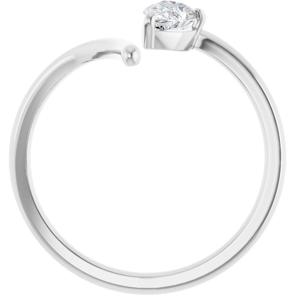 14K White Gold 1/3 CTW Natural Diamond Negative Space Ring