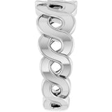 14K White Wave Ring