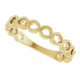 14K Yellow Infinity Stackable Ring