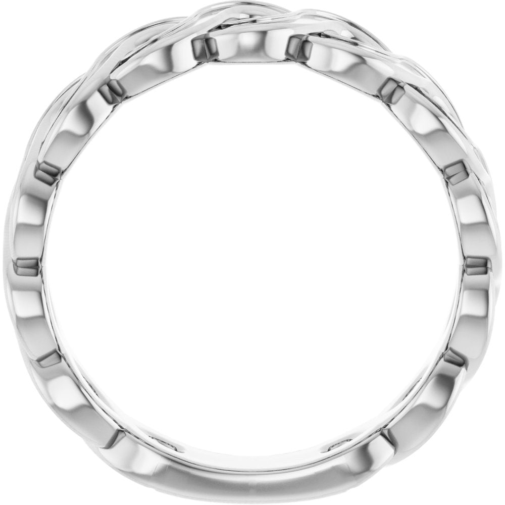 14K White Wave Ring