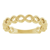 14K Yellow Infinity Stackable Ring