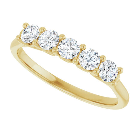 14K Yellow 1/2 CTW Natural Diamond Anniversary Band