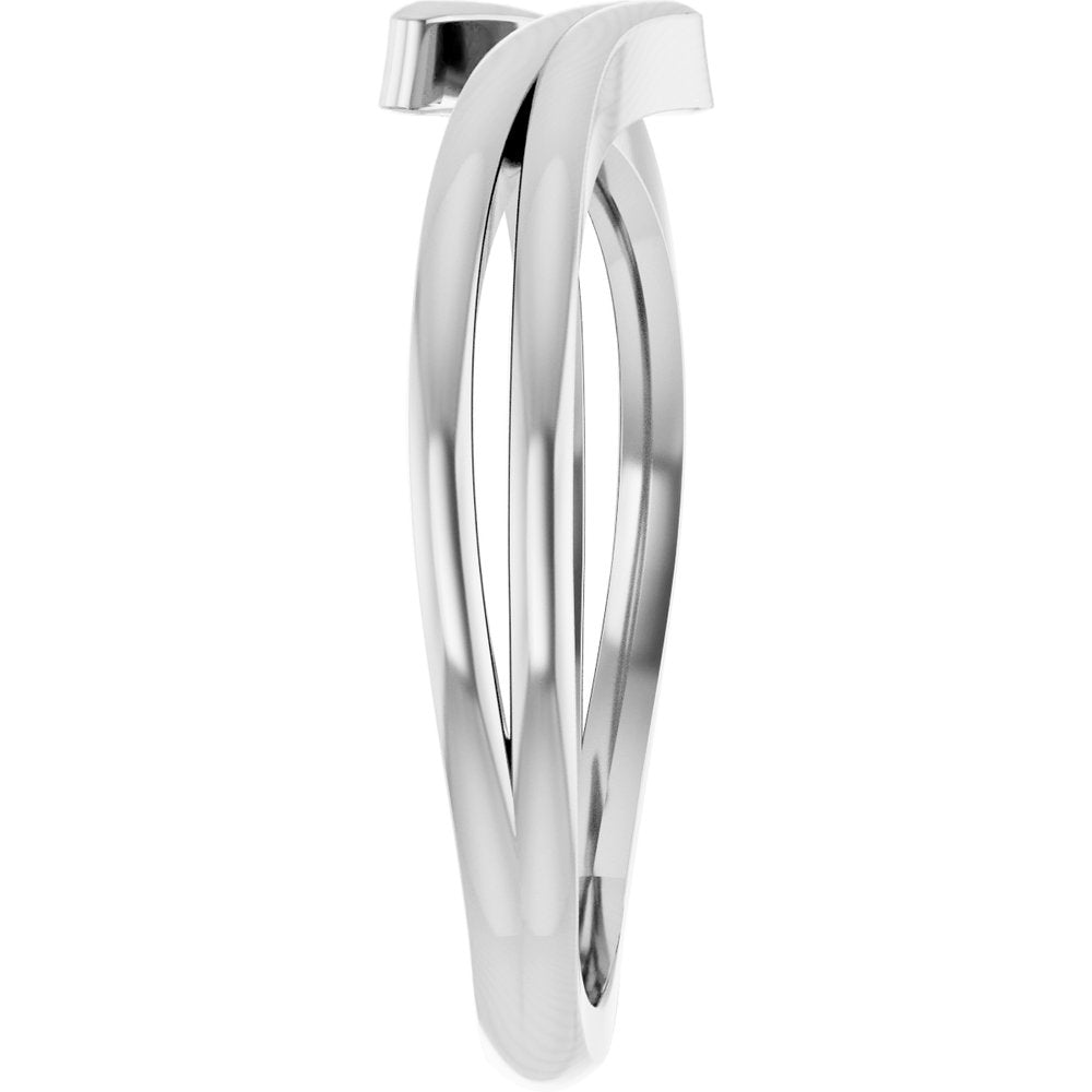 14K White Bypass Ring